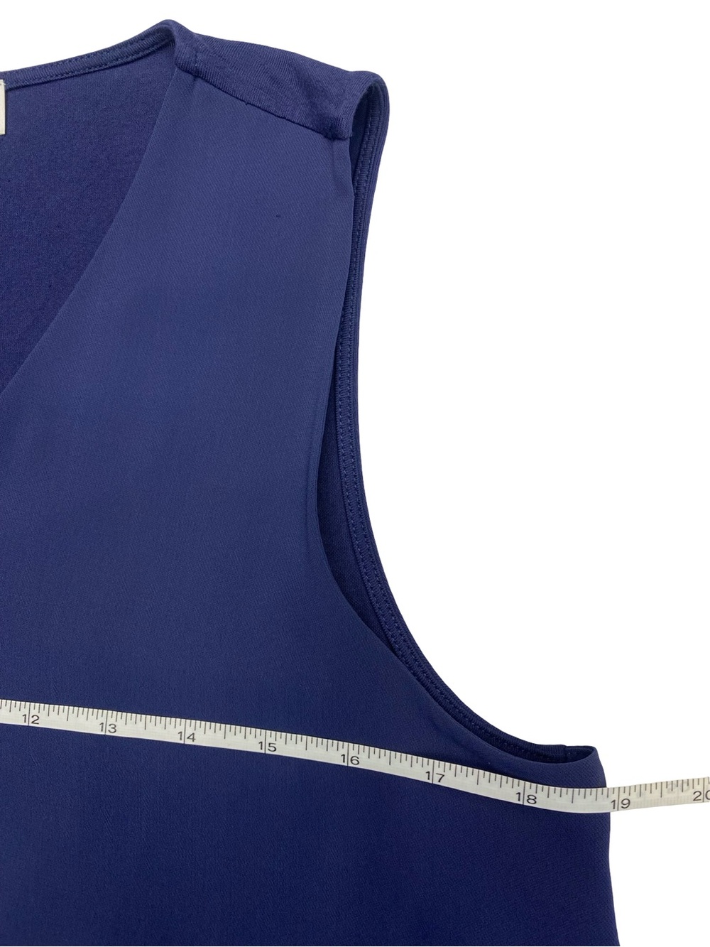 Michael Kors Women’s Layered Sleeveless Tunic Blouse Blue V-Neck Size Medium - Picture 10 of 11